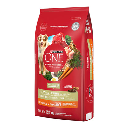 One Perro Adulto Carne 12 kg
